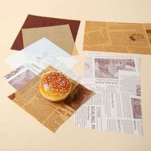 Papier d'emballage personnalisé pour hamburgers, impression sur papier de soie, papier résistant à la graisse, papier ciré alimentaire pour sandwichs - Product Image 3