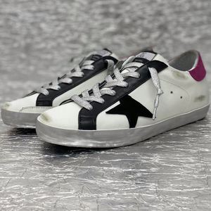 Chaussures décontractées en cuir véritable, style de marque de luxe avec logo doré et décoration étoile, chaussures de marche GGBD - Product Image 3