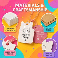 Individuelle Haustier-Anhänger aus Kartonpapier für Katzen- und Hundekleidung mit Baumwollschnur, Umweltfreundlich, Recycelbar, Großhandel ab Werk