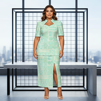 Ensemble deux pièces et jupe pour femme grande taille, imprimé polynésien, en polyester respirant, été 2026