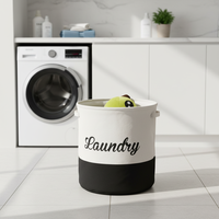Panier à linge rond en toile pour la maison, organisateur de vêtements et panier à linge sale – En stock, vente en gros