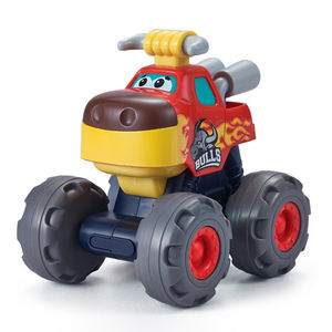 Zhorya Monster Truck Toy Push & Go Cocodrilo Fricción Powered Bull Car Pull Back Leopard Car Big Wheel Animal Toy - Product Image 5