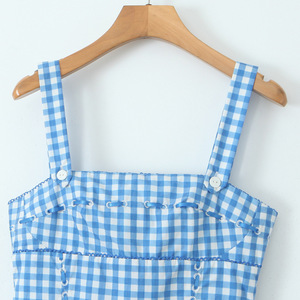 Vestido Midi sin Mangas para Mujer, con Escote en V y Tirantes Ajustables, Silueta Recta, para Fiestas de Verano en la Playa - Product Image 4