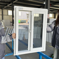 Fenêtres de style américain à double vitrage en PVC, modernes, insonorisées, résistantes aux ouragans, à glissière, fabriquées en usine