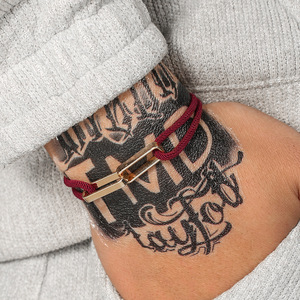 Forever Nylon Rope <b>Bracelet</b> Silver Plated Adjustable Unisex Classic Chain Link <b>Bracelet</b> Gift Stainless Steel Fashion <b>Bracelet</b> - Product Image 6