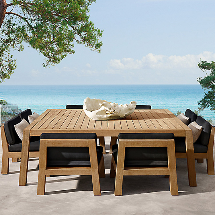 patio outdoor teak furniture garden furniture dining room sets teak square low dining table and low side chair