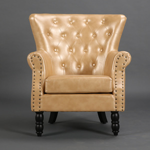 Canapé simple style américain Chaise nordique Tigre Design Cuir Tissu Carré pour café Petit appartement Chambre Internet Célébrité - Product Image 3