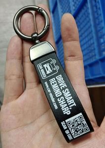 พวงกุญแจหนัง PU/พวงกุญแจหนังแท้สั่งทำพิเศษสำหรับธุรกิจ พวงกุญแจหนัง PU แบบเรียบ/พวงกุญแจหนังผสมโลหะสังกะสี - Product Image 6