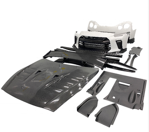 Kit de Carrocería Estilo TS, Material Superior de Fibra de Carbono, Parachoques, Capó, Faldones Laterales, Alerón para <span class=keywords><strong>Nissan</strong></span> GTR <span class=keywords><strong>35</strong></span> - Product Image 2