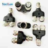 Adaptateur circulaire M12 Y conforme aux normes CE RoHS Reach IP68, étanche, avec contact en cuivre, pour l'automobile, conforme à la norme IEC 61076-2