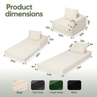 Canapé-lit pliable moderne en chenille pour France, élégant canapé-lit simple multifonctionnel pour salon parisien et usage invité