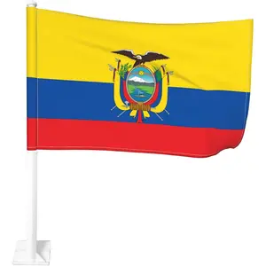 Poliéster Ecuador país coche ventana vehículo bandera resistente a la decoloración doble costura Premium banderín al aire libre