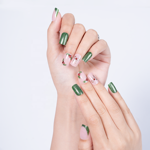<span class=keywords><strong>Uñas</strong></span> Postizas Francesas con Brillo Verde, Forma Cuadrada, Medianas y Suaves, Hechas a Mano en ABS, 32 Piezas, <span class=keywords><strong>Uñas</strong></span> Artificiales para Chicas - Product Image 4