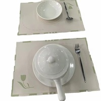 Napperons de table en cuir PVC, résistants à l'eau, à l'huile et aux rayures, pour la décoration de table domestique