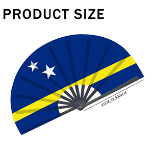Abanicos Plegables de Bambú con la Bandera de Curazao al por Mayor, Abanico de Mano para Carnaval, Boda, Festival, Fiesta, Agencia de Viajes - Product Image 2