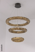 Lustre en cristal XCP4001 en acier inoxydable LED 220V AC, lumière blanc chaud, haute luminosité CRI95, moderne, simple, luxueux, moyen de gamme