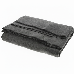 100% mantas de invierno de lana a granel Avior Industries PVT LTD Grey Raschel técnicas tejidas a rayas sólidas hechas en la India para hospitales - Product Image 1