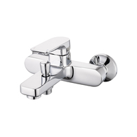 Robinet de douche mural en laiton CW510L 35 mm, finition chromée, design monocommande, style minimaliste moderne