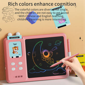 Tablette de dessin LCD 2-en-1 avec lecteur de cartes, machine d'apprentissage éducative Montessori, jouet sensoriel pour l'autisme, cartes flash parlantes pour enfants - Product Image 5
