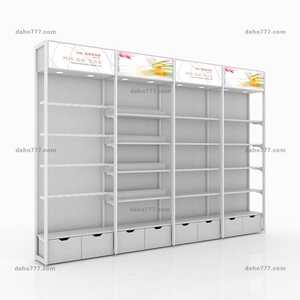 Scaffalature moderne per esposizione al dettaglio in materiale ibrido con cassetti e Area di Branding - Product Image 2