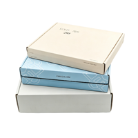 Boîte d'expédition pliable personnalisée blanc cassé avec imprimé géométrique bleu pâle et couvercle rabattable pour l'expédition de vêtements - Fabricant