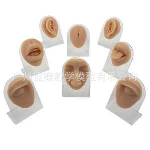Molde de silicona para practicar características faciales del cuerpo humano para principiantes, para aprender sobre orejas, nariz, ojos, cejas, lengua, labios y ombligo. - Product Image 3