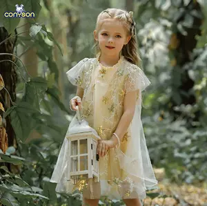Conyson - Vestido de princesa com lantejoulas para meninas, moda verão infantil com lantejoulas, elegante, para festas e clubes, vestidos Bling doces