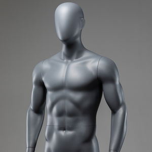 Maniquí Masculino de Fibra de Vidrio Gris Mate, Cuerpo Completo Musculoso, para Exhibición de Ropa Deportiva en Tiendas - Product Image 2