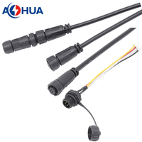 AHUA 5A fil d'alimentation 2 broches mini connecteur de câble M12 mâle femelle étanche pour éclairage de bande led