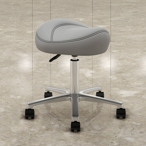 2025 Luxury Design Oem <b>Adjustable</b> Salon Cutting Pu Leather Saddle <b>Stool</b> Rolling Swiveling Barber Chair - Product Image 3