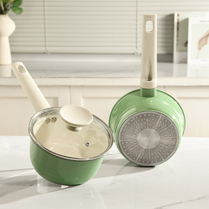 Ceramic Non Stick Mini Milk Pot 0.8L For Baby Food Porridge Noodle Cooking Macaron Color - Product Image 2