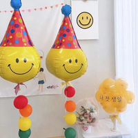 Ballons en aluminium 4D Smile pour l'anniversaire des enfants, décoration de fête de Noël