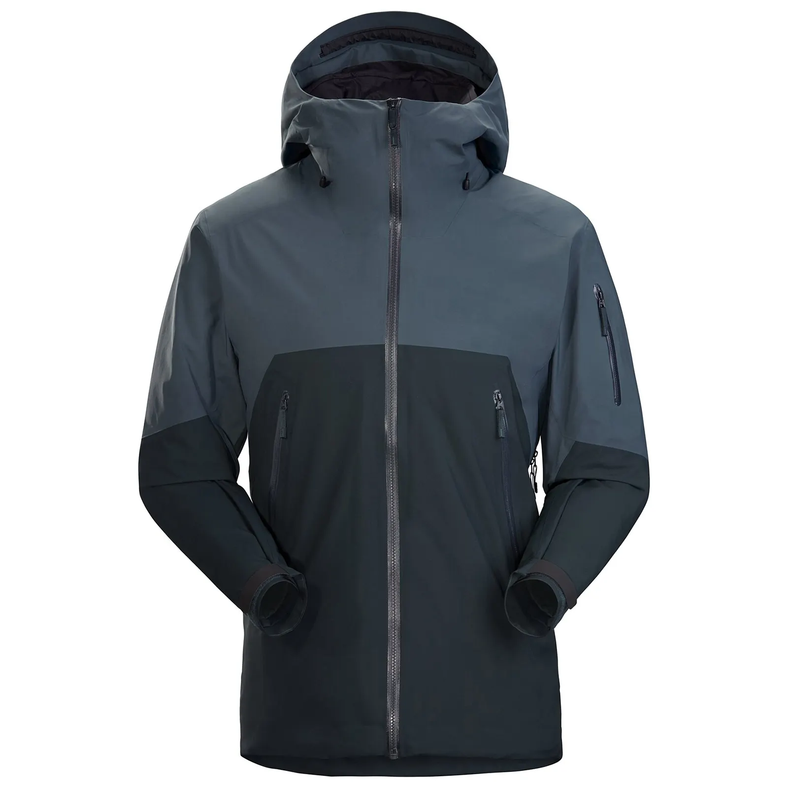 OEM Service Men's Custom Satin Rain Jacket Waterproof With Hooded Hiking Coat Lightweight Windbreaker
