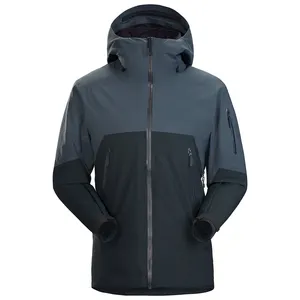 OEM Service Men's Custom Satin Rain Jacket Waterproof with Hooded Hiking Coat Lightweight Windbreaker