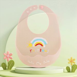 BPA Free Waterproof <b>Silicone</b> Baby <b>Bib</b> With with Food Catcher Baby <b>Silicone</b> <b>Bibs</b> Wholesale Feeding Supplies - Product Image 1