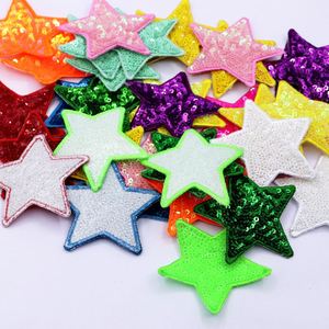 NEW Iron on Shiny High Quality Merrow Star Heart Sequin Embroidery Patch - Product Image 3