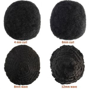 <span class=keywords><strong>ผม</strong></span>แท้สีดำธรรมชาติ 1B ขนาด 4 มม. 6 มม. 8 มม. แบบ Afro Wavy Curly  พร้อมฐาน PU บาง สำหรับผู้ชาย - Product Image 5