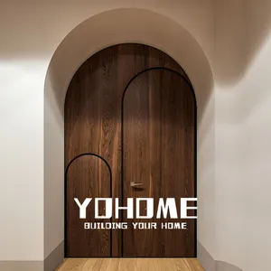 Çin üretici düşük fiyat ahşap kemerli kapı arch ahşap kapılar evler için modern katı ahşap iç kemerli ahşap kapılar