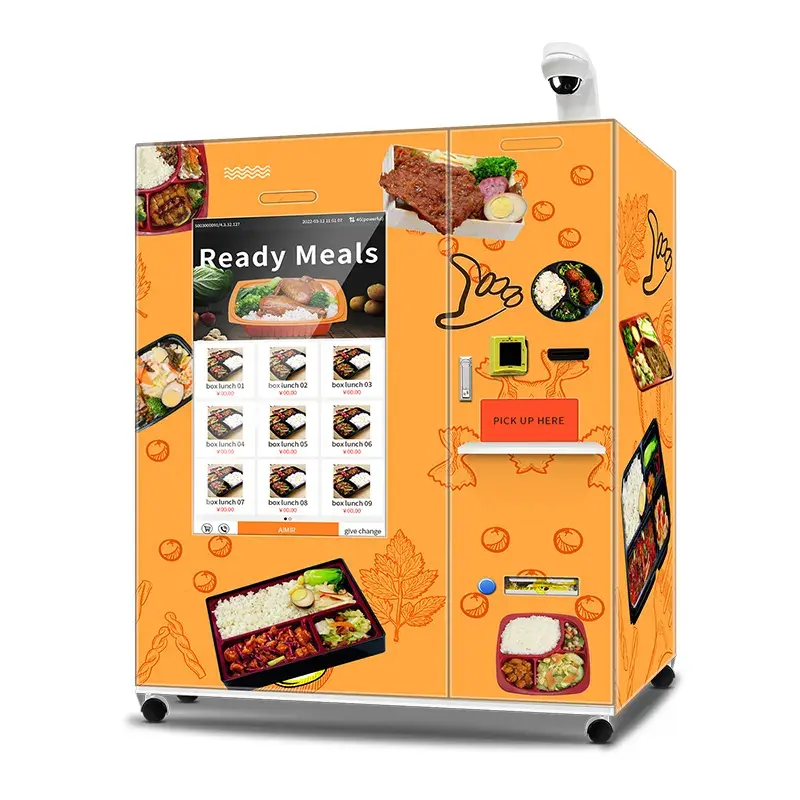 Sıcak satış yeni büyük dokunmatik ekran dondurulmuş 45S hızlı ısıtma ile gıda otomatı tam otomatik taze gıda otomatı