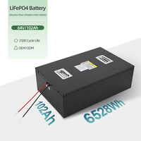 Paket Baterai LiFePO4 64V 102Ah 6528Wh dengan Masa Pakai 2500 Siklus untuk Sepeda Motor Listrik, Kendaraan Roda Empat, dan Robot AGV