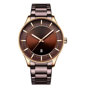 Minimalist Vintage Men's Waterproof Quartz <b>Watch</b> Stainless Steel Band Simple Alloy Case Calendar Window Fashion Business <b>Watch</b> - Product Image 5