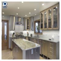 Ensemble d'armoires de cuisine en bois laqué en forme de L, design moderne, Prima Free Design, pour appartement, fabriqué en Chine
