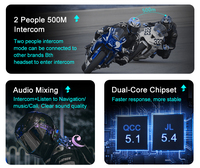 Casque de moto Y8X avec interphone en mesh, système audio pour casque, accessoires, écouteurs sans fil, double BTH 5.1+5.4, service OEM
