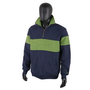 TOPSHOW Designer Custom <b>Quarter</b> Zipper Embroidery <b>Fleece</b> Cotton Pullover Heavyweight Sweatshirt for <b>Men</b> - Product Image 1