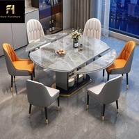 Table à manger ovale rétractable moderne et simple de style nordique pour appartement, maison, qualité supérieure, directement de l'usine, table à manger pour 6 personnes