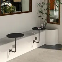 Tenture murale en métal rouge de style industriel moderne Table de petit-déjeuner Bureau à dessert peu encombrant pour le café, le thé et le lait Utilisation en magasin