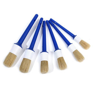 Juego de <span class=keywords><strong>pintor</strong></span> <span class=keywords><strong>profesional</strong></span>, pincel de pintura de cerdas redondas con mango de plástico azul, cerdas naturales para pulir, grado industrial DIY - Product Image 1