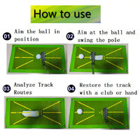 Tapete de Entrenamiento de Golf Portátil Mini, Verde, para Análisis de Impacto, Superficie Antideslizante, Material Plástico+SBR, Tamaño Personalizable