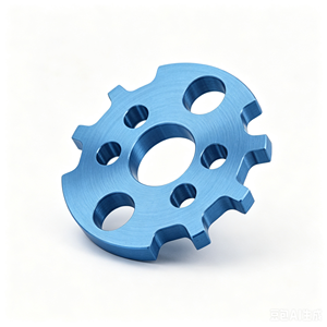 Placa de Brida de Aluminio 6061 con Forma de Engranaje, Anodizada en Azul, para Mecanizado CNC, Torneado y Fresado de Precisión, Conexión Circular, Personalizada OEM - Product Image 1