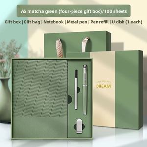 Sets de Regalo de Cuadernos de Cuero Corporativos Personalizados al por Mayor, Caja de Regalo de Lujo para Cuaderno Diario A5 con Bolígrafo y USB - Product Image 4